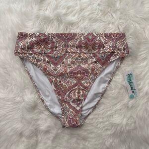 Freshwater Print High Leg Swim Bottoms  Size Large